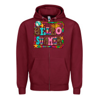 Burgundy hello summer Zipper Hoodie - AdoDesignShop