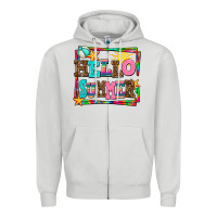Dove Grey hello summer Zipper Hoodie - AdoDesignShop