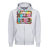 Heather Grey hello summer Zipper Hoodie - AdoDesignShop