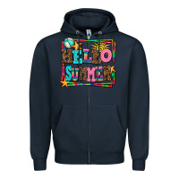 Navy hello summer Zipper Hoodie - AdoDesignShop