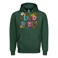 Sports Green hello summer Zipper Hoodie - AdoDesignShop