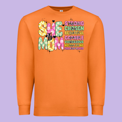 She Is Mom Premium Sweatshirt Designed By Jahusdesignshop