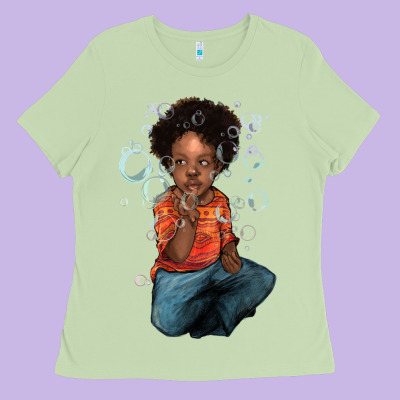 Afro Black Boy Ladies Tee Designed By Howdyjamesfarm