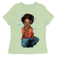 Matcha Afro black boy Ladies Tee - HowdyJamesFarm