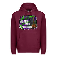 Burgundy black cat apothecary Premium Hoodie - SublimationCraftShop