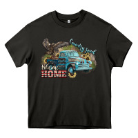 Asphalt Truck USA country road take me home 4th of july Heavy Core Tee - HowdyJamesFarm