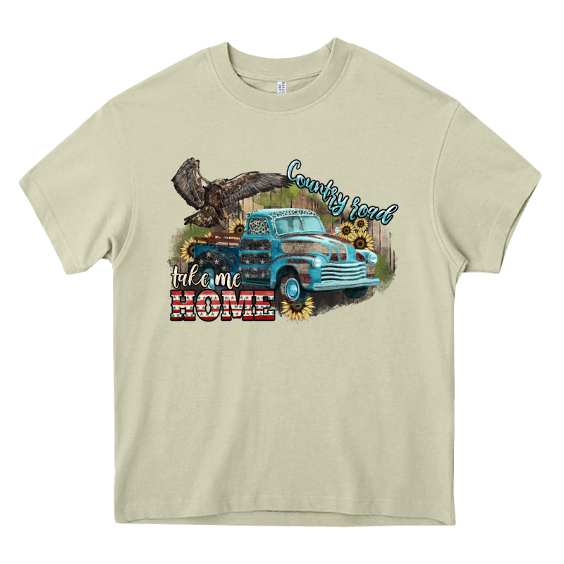 Truck Usa Country Road Take Me Home 4th Of July Heavy Core Tee by HowdyJamesFarm | Teevron