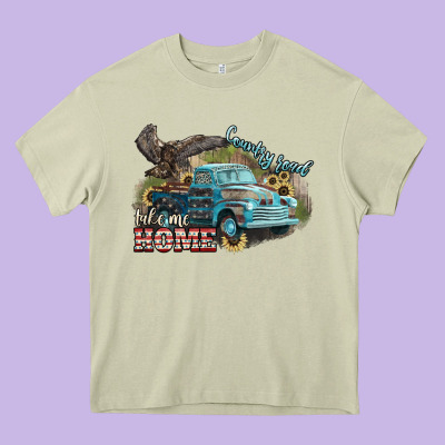 Truck Usa Country Road Take Me Home 4th Of July Heavy Core Tee Designed By Howdyjamesfarm
