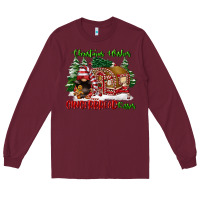 Burgundy christmas wishes gingerbread kisses Long Sleeve Tee - FaDigitalArtStudio