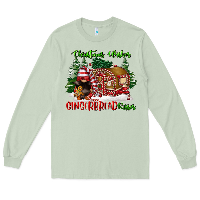 Christmas Wishes Gingerbread Kisses Long Sleeve Tee by FaDigitalArtStudio | Teevron