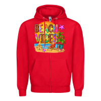 Red beach vibes Zipper Hoodie - AdoDesignShop