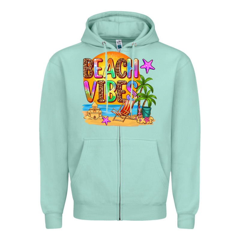 Beach Vibes Zipper Hoodie by AdoDesignShop | Teevron