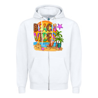 White beach vibes Zipper Hoodie - AdoDesignShop