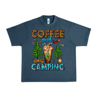 Midnight Navy Coffee And Camping Frappe Urban Heavy Tee - FaDigitalArtStudio