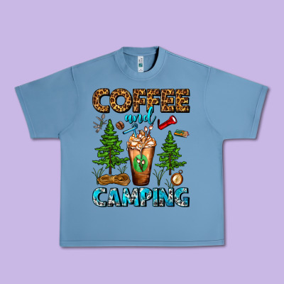 Coffee And Camping Frappe Urban Heavy Tee Designed By Fadigitalartstudio