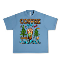 Pebble Blue Coffee And Camping Frappe Urban Heavy Tee - FaDigitalArtStudio