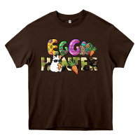 Chocolate Brown Egg hunter Easter Day Heavy Core Tee - HowdyJamesFarm