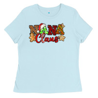 Baby Blue Nana Claus Christmas Lights And Gifts mother's day Ladies Tee - HowdyJamesFarm
