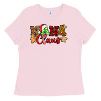 Bubblegum Pink Nana Claus Christmas Lights And Gifts mother's day Ladies Tee - HowdyJamesFarm
