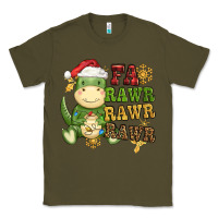 Army Green watercolor t rex fa rawr rawr rawr christmas Classic Tee - CowGirlArtShop