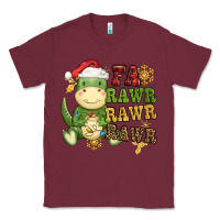 Burgundy watercolor t rex fa rawr rawr rawr christmas Classic Tee - CowGirlArtShop