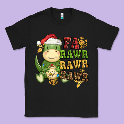 Watercolor T Rex Fa Rawr Rawr Rawr Christmas Classic Tee Designed By Cowgirlartshop