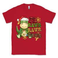 Red watercolor t rex fa rawr rawr rawr christmas Classic Tee - CowGirlArtShop