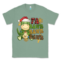 Sage watercolor t rex fa rawr rawr rawr christmas Classic Tee - CowGirlArtShop