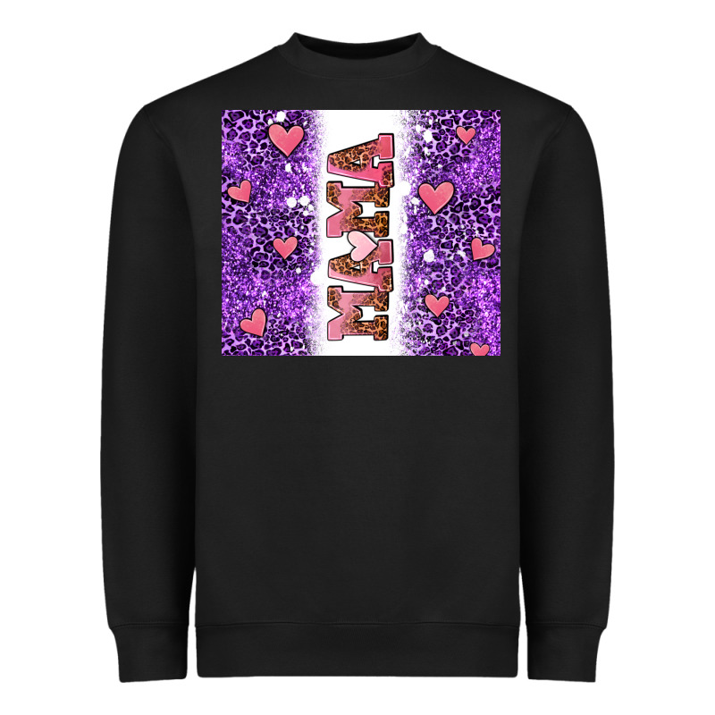 Purple Leopard Pink Mama Hearts Heavyweight Sweatshirt by AdoDesignShop | Teevron