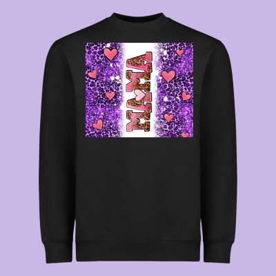 Purple Leopard Pink Mama Hearts Heavyweight Sweatshirt Designed By Adodesignshop