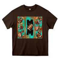 Chocolate Brown American football mom Heavy Core Tee - Jasminsmagicworld