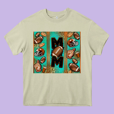 American Football Mom Heavy Core Tee Designed By Jasminsmagicworld