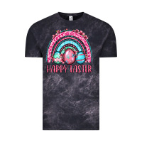 Cloud Black Happy Easter eggs rainbow Vintage Tee - OliviaCreatesArt