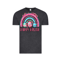 Vintage Black Happy Easter eggs rainbow Vintage Tee - OliviaCreatesArt