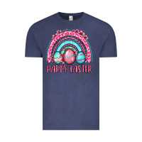Vintage Denim Happy Easter eggs rainbow Vintage Tee - OliviaCreatesArt