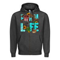 Charcoal Heather farm life Zipper Hoodie - AdoDesignShop