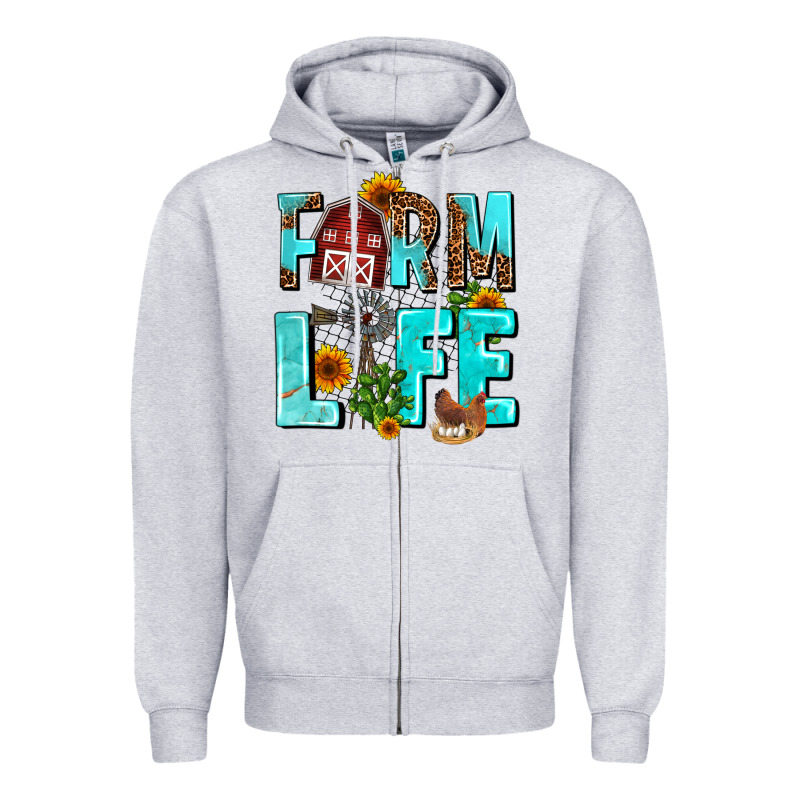 Farm Life Zipper Hoodie by AdoDesignShop | Teevron