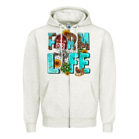 Oatmeal Heather farm life Zipper Hoodie - AdoDesignShop