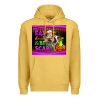 Antique Gold eat drink and be scary cow Premium Hoodie - LillyAllenDesigns