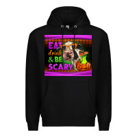 Black eat drink and be scary cow Premium Hoodie - LillyAllenDesigns