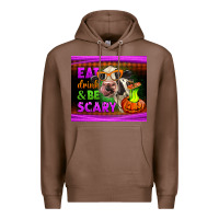 Chestnut eat drink and be scary cow Premium Hoodie - LillyAllenDesigns