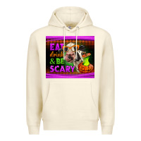 Sandshell eat drink and be scary cow Premium Hoodie - LillyAllenDesigns