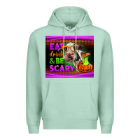 Seafoam eat drink and be scary cow Premium Hoodie - LillyAllenDesigns
