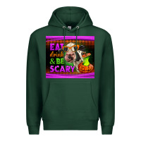 Sports Green eat drink and be scary cow Premium Hoodie - LillyAllenDesigns
