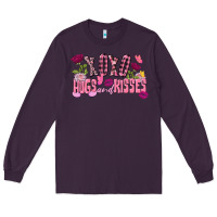 Plum Xoxo Hugs And Kisses Valentine's Day Long Sleeve Tee - FaDigitalArtStudio