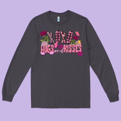 Xoxo Hugs And Kisses Valentine's Day Long Sleeve Tee Designed By Fadigitalartstudio