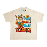 Sandshell Half Coffee Half Teacher Urban Heavy Tee - FaDigitalArtStudio