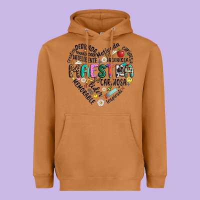 Retro Maestra Word Heavyweight Hoodie Designed By Jahusdesignshop