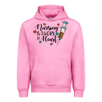 Fuchsia Pink nursing i̇s a work of heart Urban Hoodie - JahusDesignShop