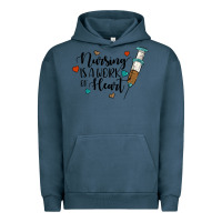 Pigment Midnight Navy nursing i̇s a work of heart Urban Hoodie - JahusDesignShop
